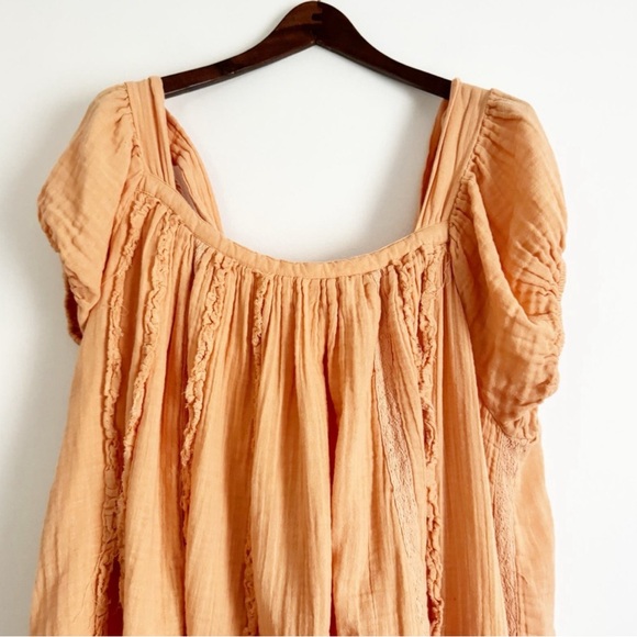 NWT FREE PEOPLE  🍑 Angele Gauzy babydoll mini dress - Picture 5 of 10